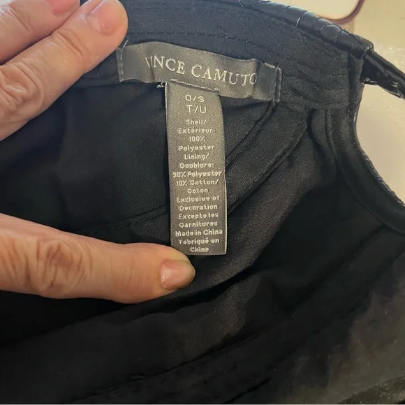 Vince Camuto black baseball cap with adjustable back strap. - Picture 6 of 6